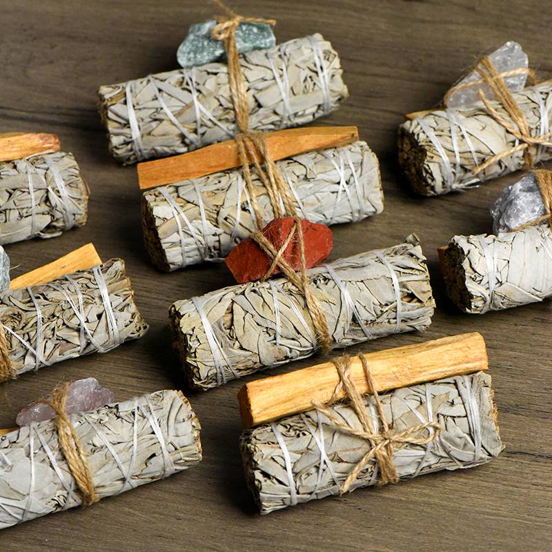 Sage, Palo Santo & Raw Stone Healing Set | Natural Spiritual Purification Kit
