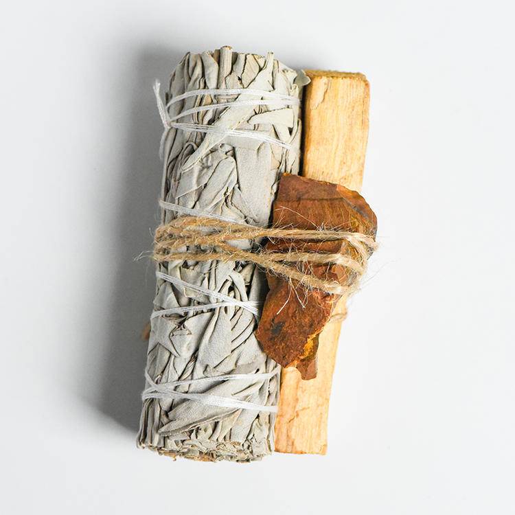Sage, Palo Santo & Raw Stone Healing Set | Natural Spiritual Purification Kit