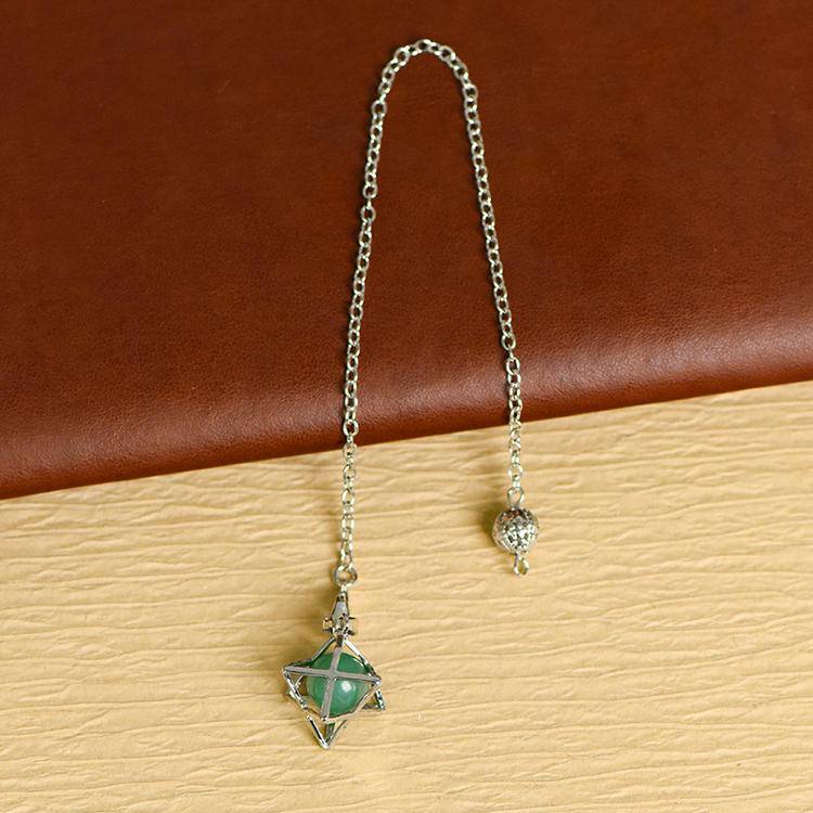 Celtic Metal Tarot Pendulum with Hexagram Design - Hollow Spiritual Dowsing Tool