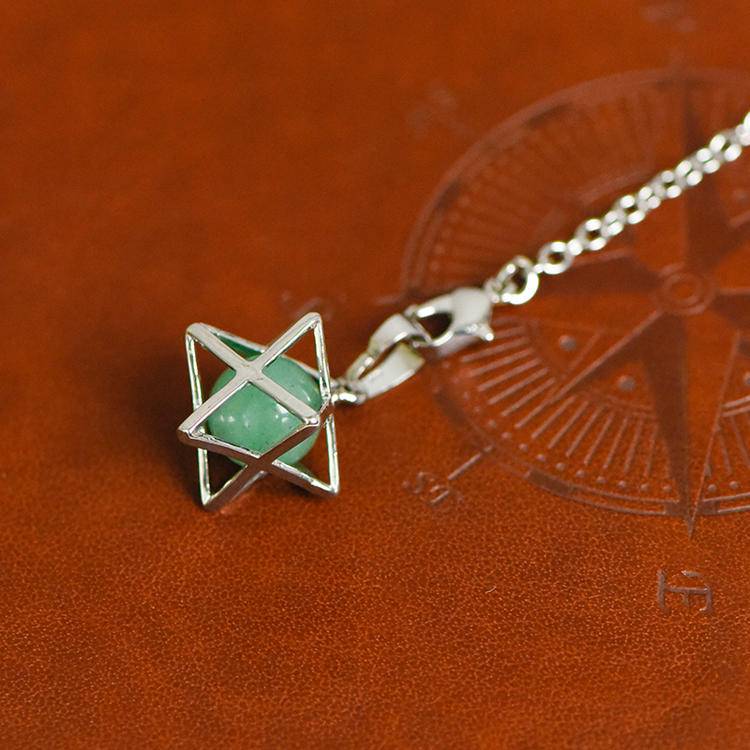 Celtic Metal Tarot Pendulum with Hexagram Design - Hollow Spiritual Dowsing Tool
