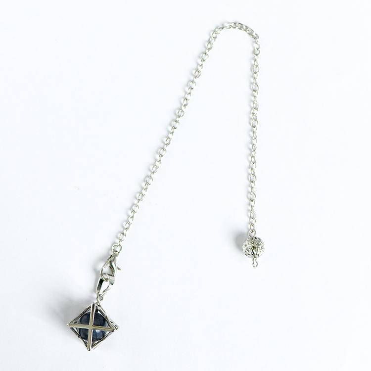 Celtic Metal Tarot Pendulum with Hexagram Design - Hollow Spiritual Dowsing Tool