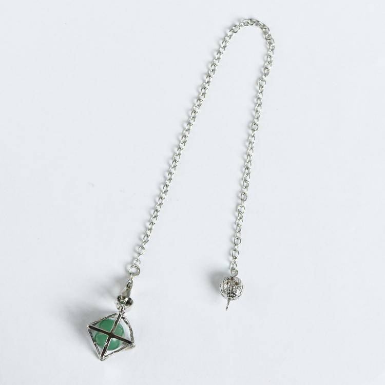Celtic Metal Tarot Pendulum with Hexagram Design - Hollow Spiritual Dowsing Tool