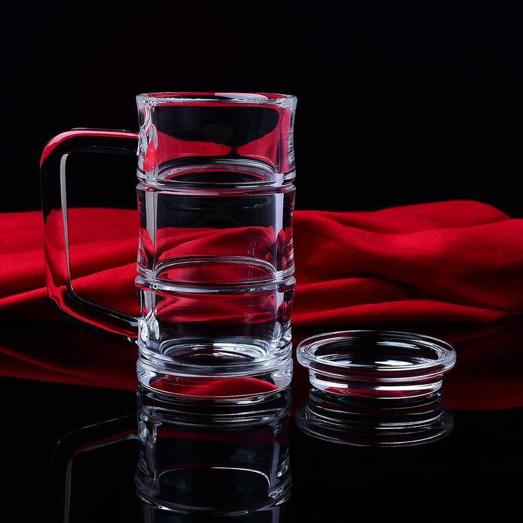 Natural Fused Quartz Tea Cup| Hand-Polished "Rising Step by Step" Crystal Glassware