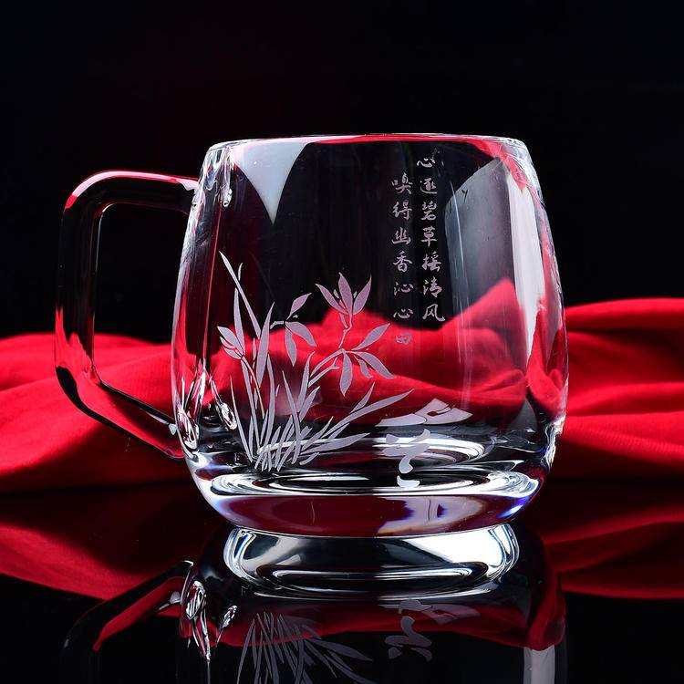 Natural Crystal Smelting Cup with Orchid Tea Strainer | Premium Glassware& Wellness