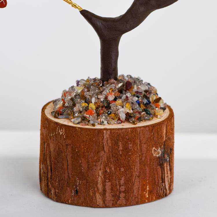 Solid Wood Seven Color Crystal Tree - Natural Feng Shui Wealth & Healing Decor