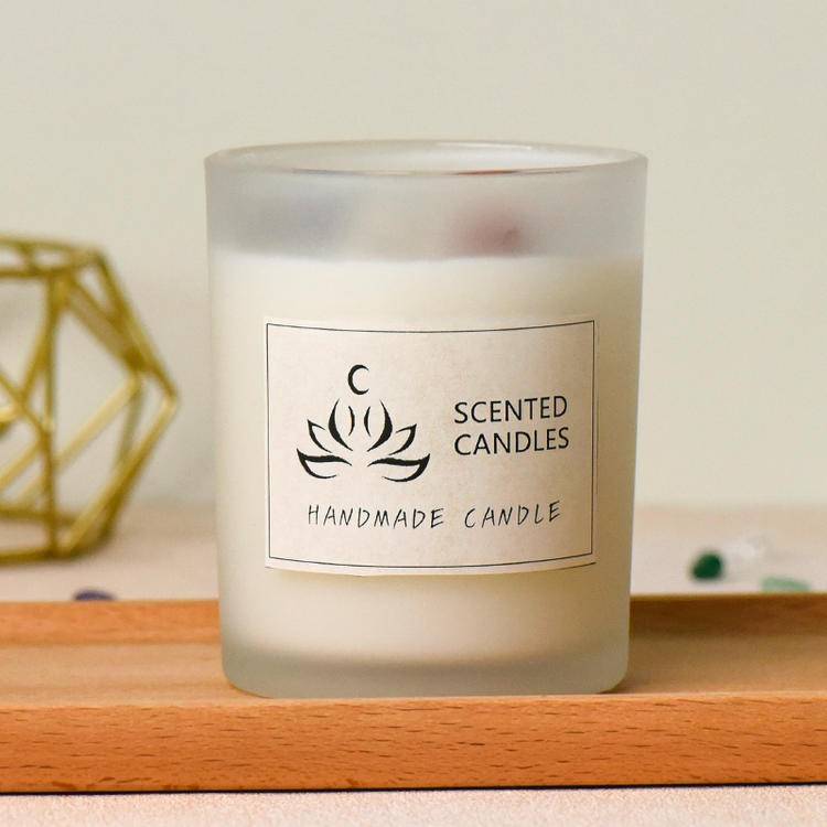 7 Chakra Scented Candle | Healing Crystal Soy Wax Candle in Glass Jar