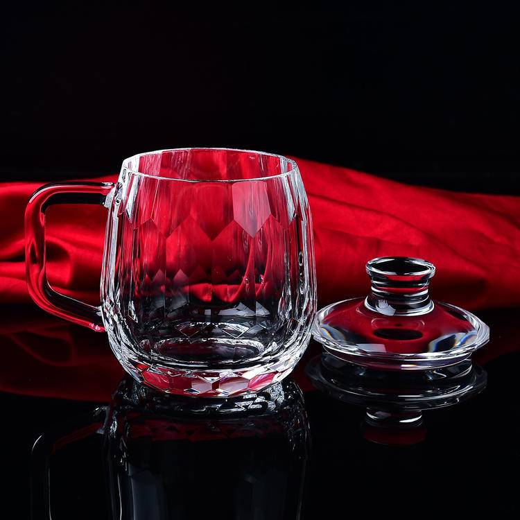 Natural Crystal Smelted Teacup | Handcrafted Faceted Glass Cup for Tea & Meditation