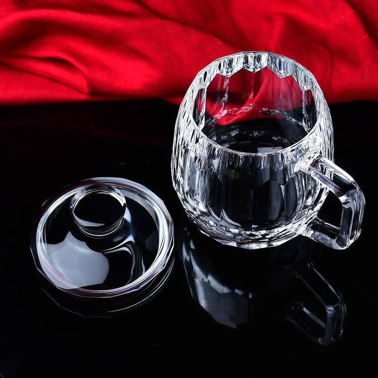 Natural Crystal Smelted Teacup | Handcrafted Faceted Glass Cup for Tea & Meditation