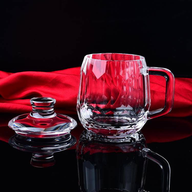 Natural Crystal Smelted Teacup | Handcrafted Faceted Glass Cup for Tea & Meditation