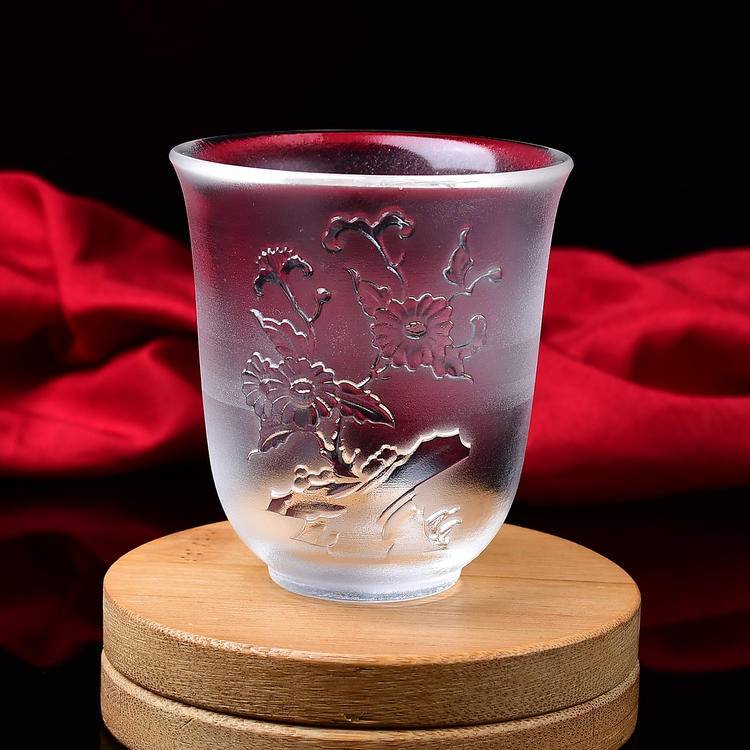 Artisan Crystal Melting Cup - Exquisite Chrysanthemum Single Cup for Discerning Tea Connoisseurs