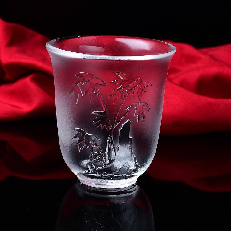 Crystal Melting Cup - Bamboo Base Handmade Healing Crystal Bowl for Meditation & Reiki