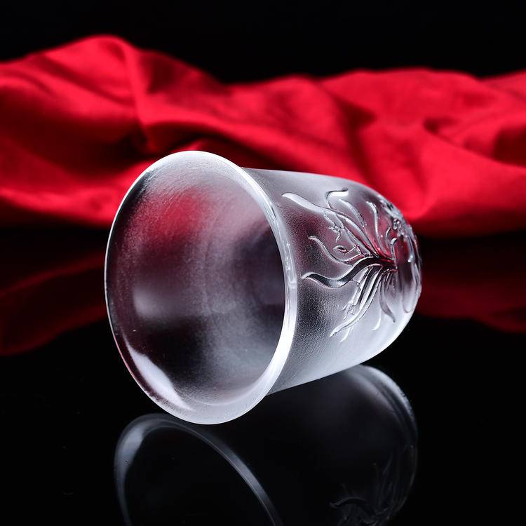 Crystal Melting Cup - Exquisite Orchid Pattern Single Teacup for Tea Ceremony& Meditation