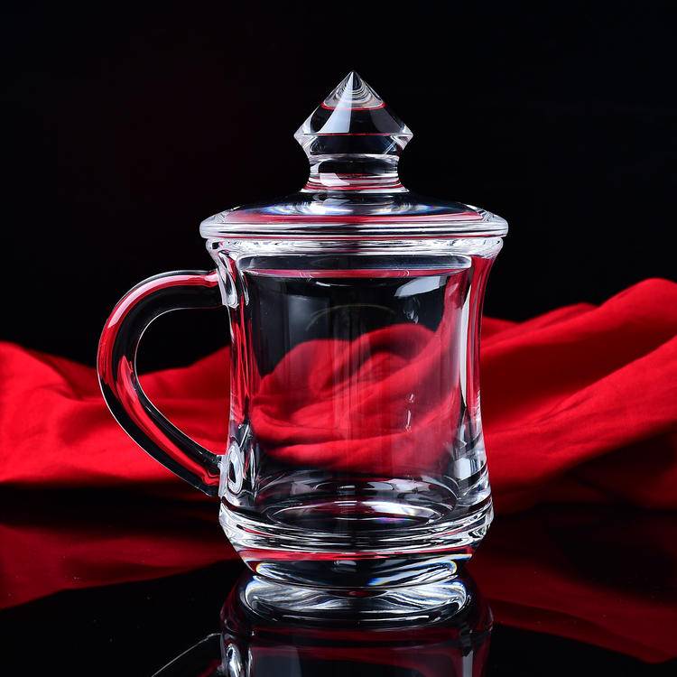 Natural Crystal Melting Cup with Handle|Hand-blown Quartz Glassware for Rituals & Tea
