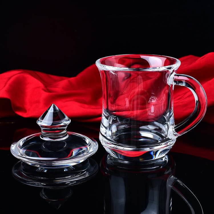 Natural Crystal Melting Cup with Handle|Hand-blown Quartz Glassware for Rituals & Tea