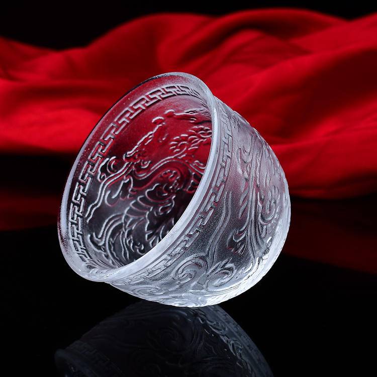Natural Crystal Melting Cup - Hand-Carved Dragon Design | Premium Quartz Glassware for Spiritual Rituals & Home Decor