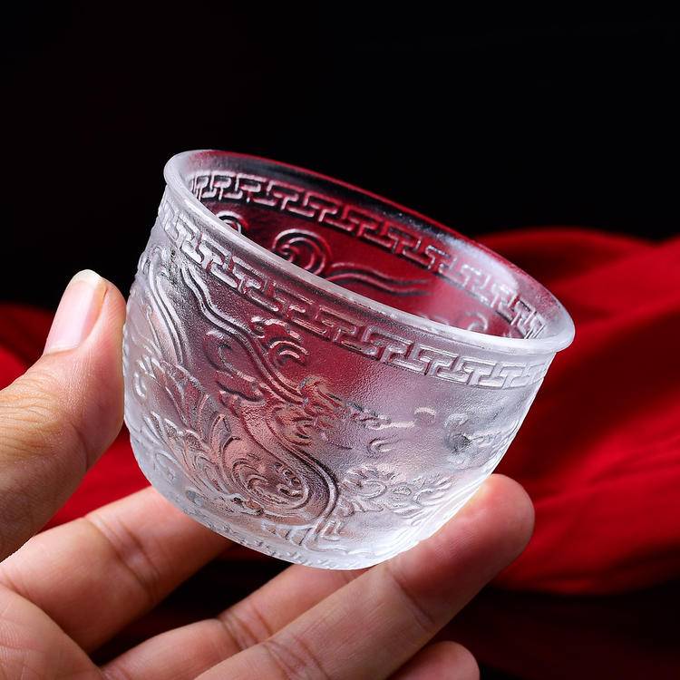 Natural Crystal Melting Cup - Hand-Carved Dragon Design | Premium Quartz Glassware for Spiritual Rituals & Home Decor