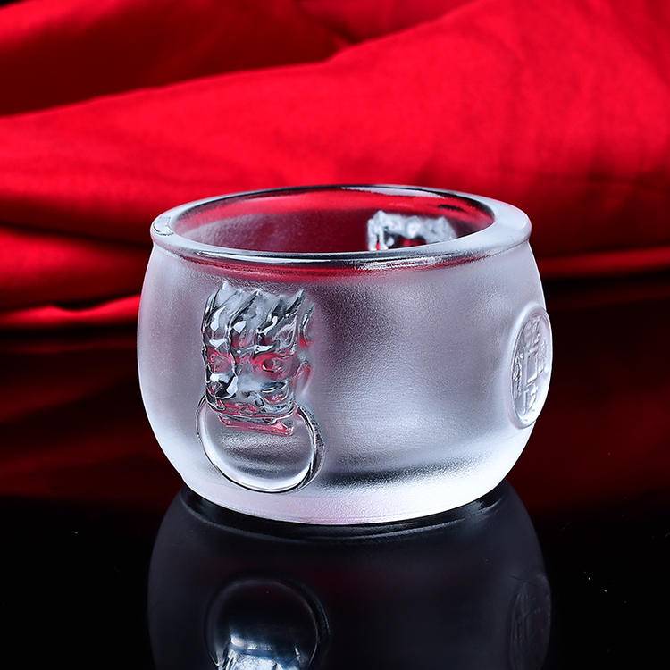 Natural Crystal Melting Cup - Auspicious Beast 'Zhao Cai Jin Bao' Single Cup | Premium Tea Ware