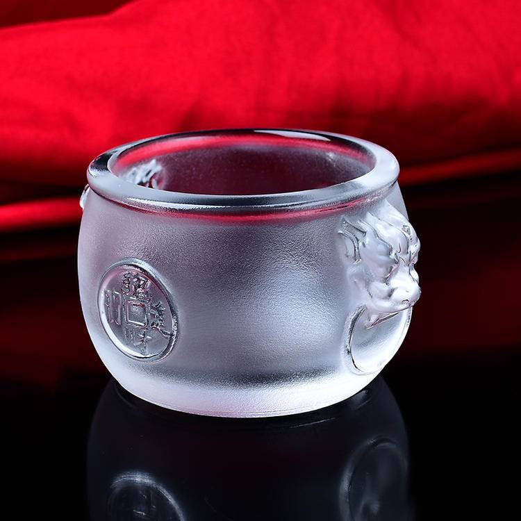 Natural Crystal Melting Cup - Auspicious Beast 'Zhao Cai Jin Bao' Single Cup | Premium Tea Ware