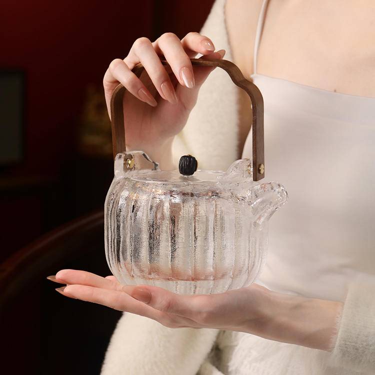 Handcrafted Natural Fused Crystal Tea Set | Heat-Resistant Melted Crystal Cups& Teapot