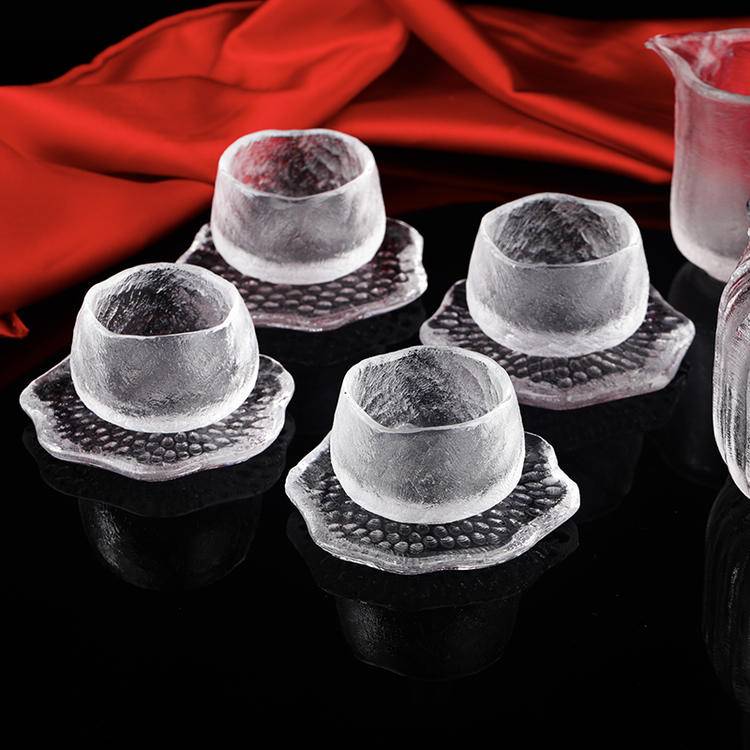 Handcrafted Natural Fused Crystal Tea Set | Heat-Resistant Melted Crystal Cups& Teapot
