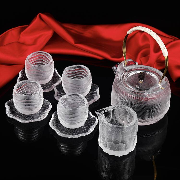Handcrafted Natural Crystal Teaware Set | Melted Crystal Cups & Teapots