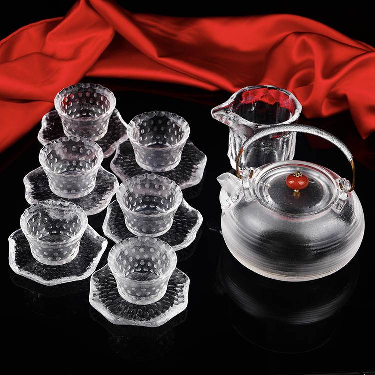 Natural Fused Crystal Teaware Set | Hand-Polished & Heat-Resistant