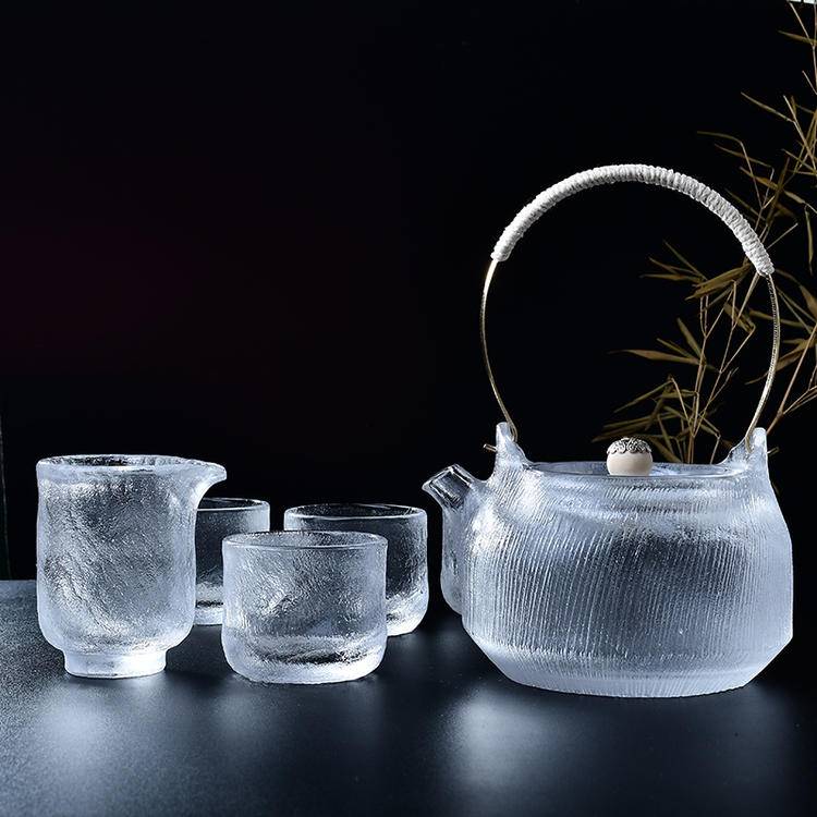 Handcrafted Molten Crystal Tea Set | Natural Heatable Crystal Teaware