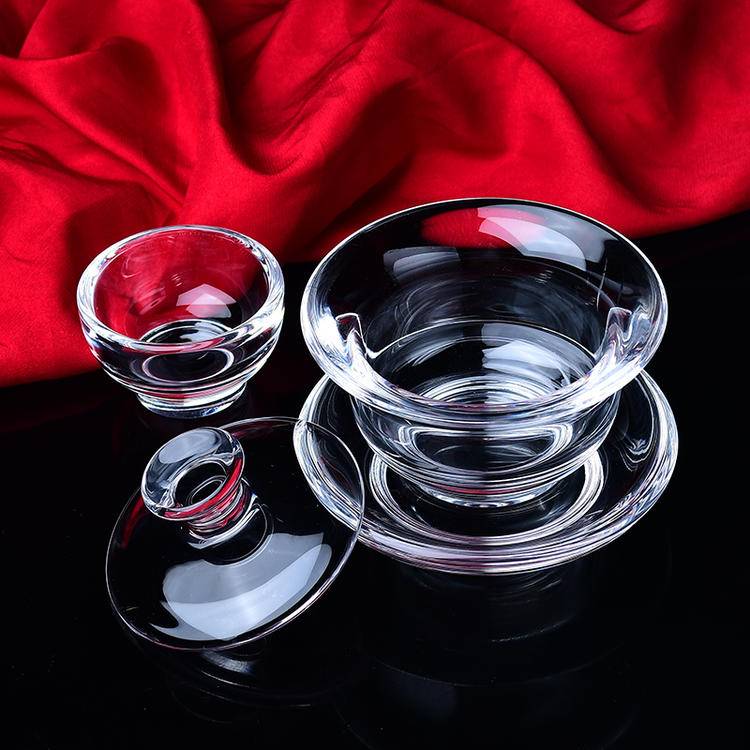 Natural Crystal Melting Cup - Sancai Gaiwan Set | Premium Tea Ceremony