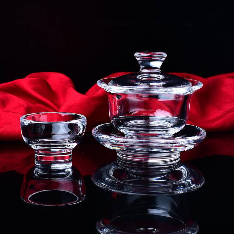 Natural Crystal Melting Cup - Sancai Gaiwan Set | Premium Tea Ceremony