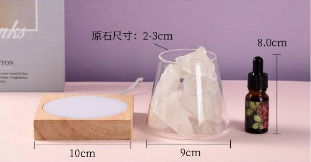 Natural Crystal Diffuser Stone |Essential Oil Aromatherapy & Night Light
