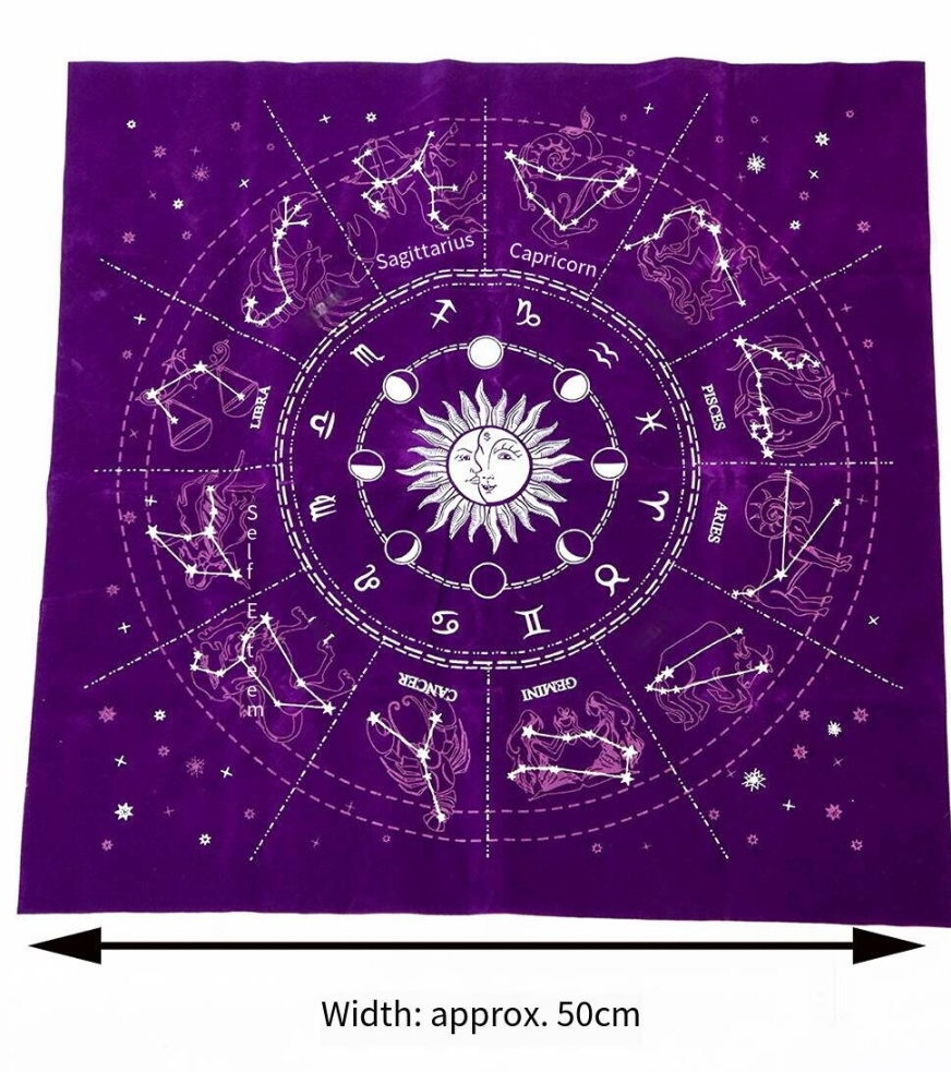 Mystical Tarot Tablecloth & Velvet Cloth Pad - Sacred Divination Mat with Non-Woven Patterns