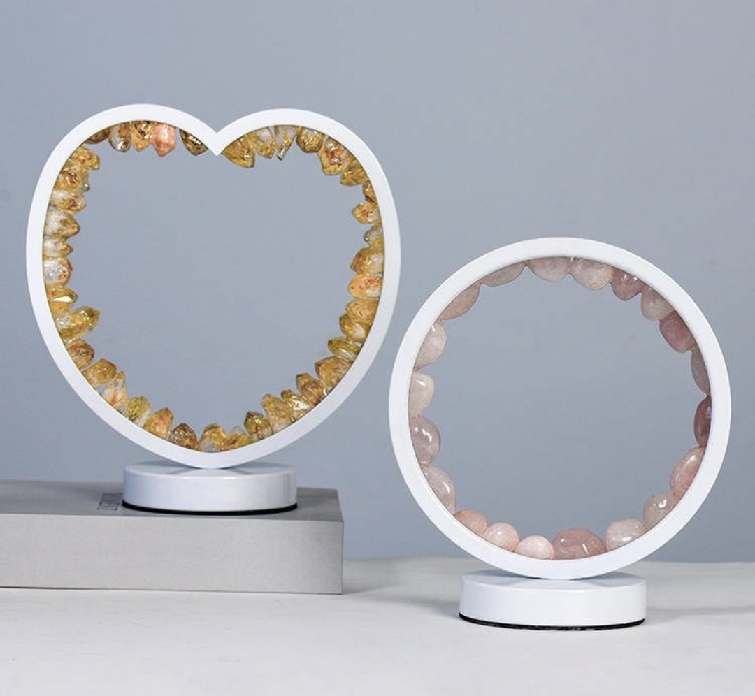 Natural Crystal Night Light - Color Changing Transparent Stone Heart Lamp & Atmosphere Gift