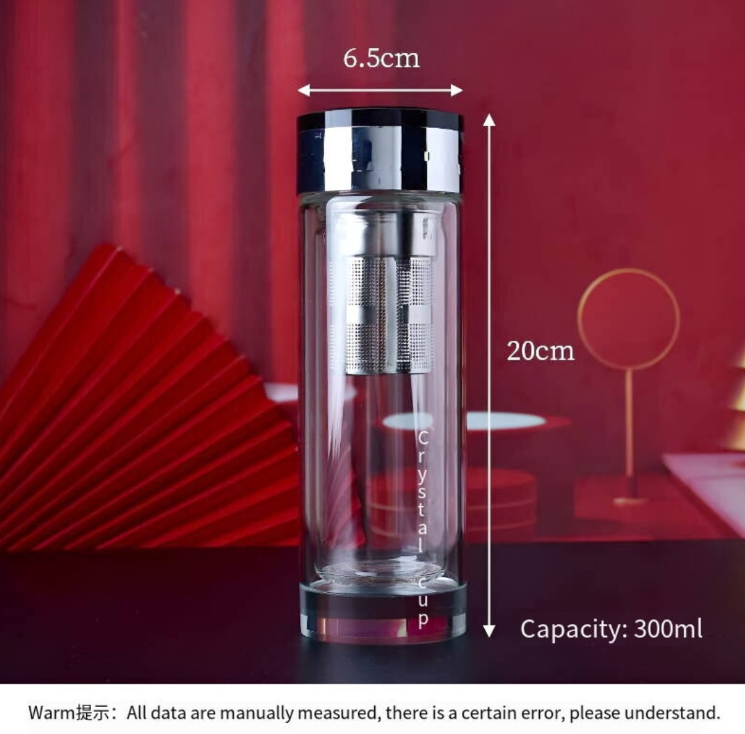 Smart Crystal Glass Cup with Thermometer - LED Temperature Display