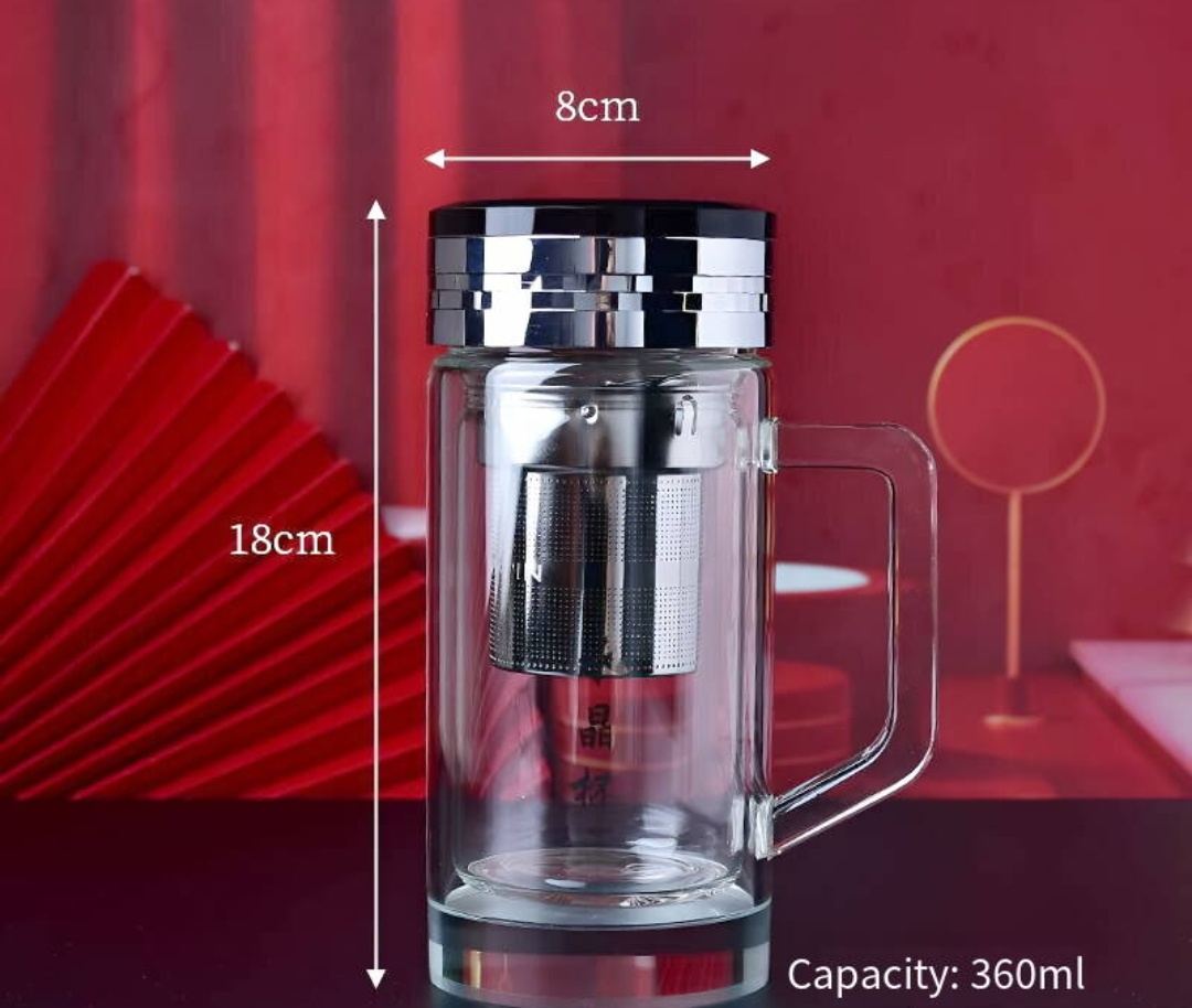 Smart Crystal Glass Cup with Thermometer - LED Temperature Display