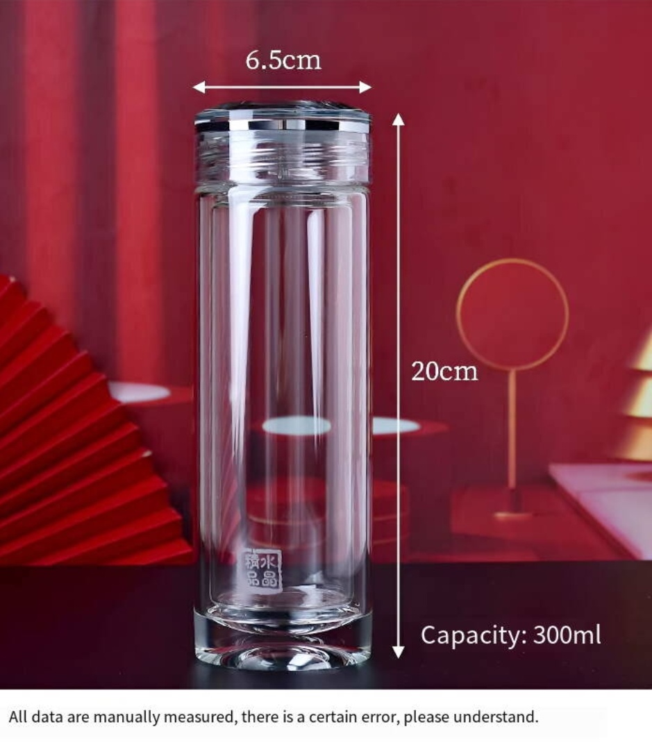 Premium Crystal Double-Wall Glass Cup - Elegant & Durable Drinkware