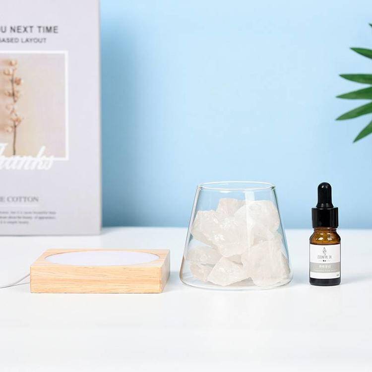 Natural Crystal Diffuser Stone |Essential Oil Aromatherapy & Night Light