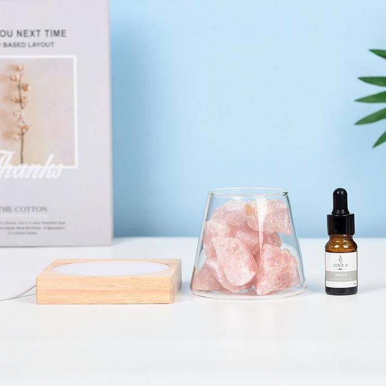Natural Crystal Diffuser Stone |Essential Oil Aromatherapy & Night Light