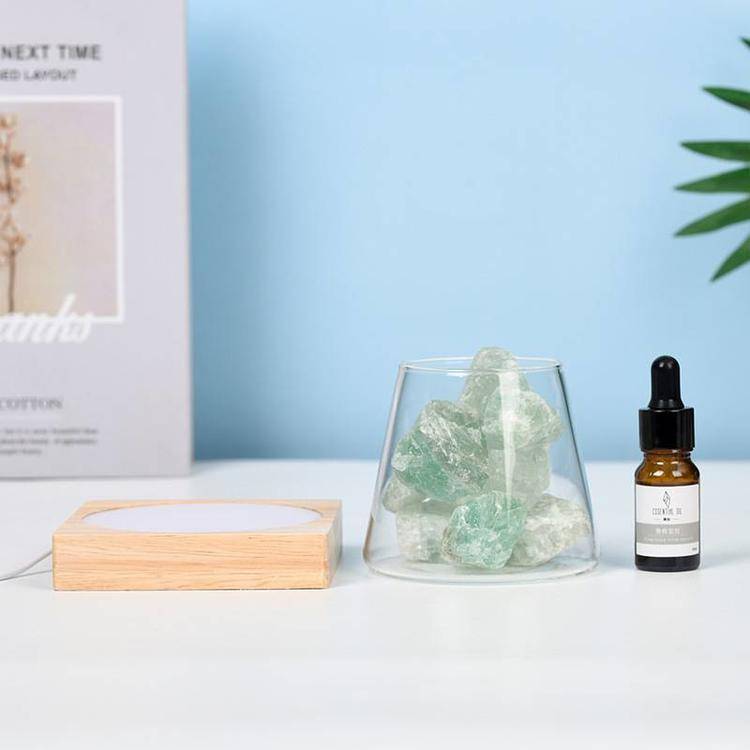 Natural Crystal Diffuser Stone |Essential Oil Aromatherapy & Night Light