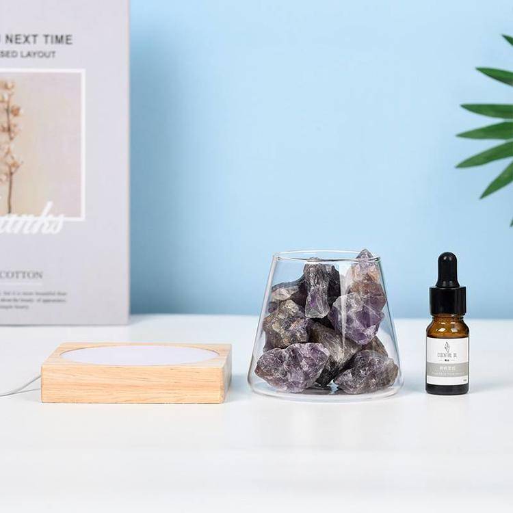 Natural Crystal Diffuser Stone |Essential Oil Aromatherapy & Night Light
