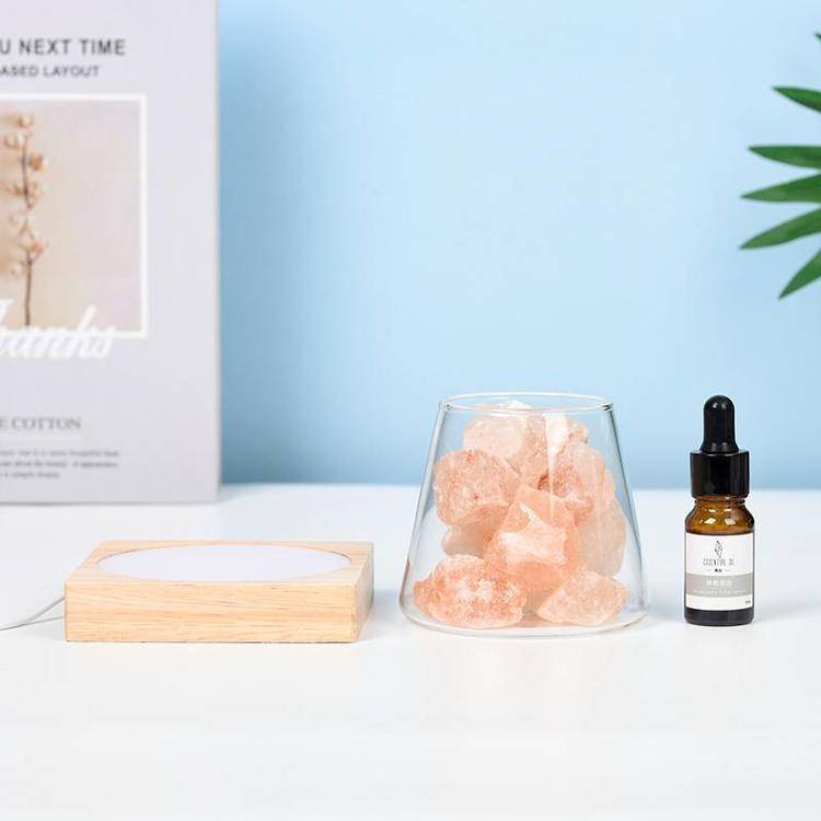 Natural Crystal Diffuser Stone |Essential Oil Aromatherapy & Night Light