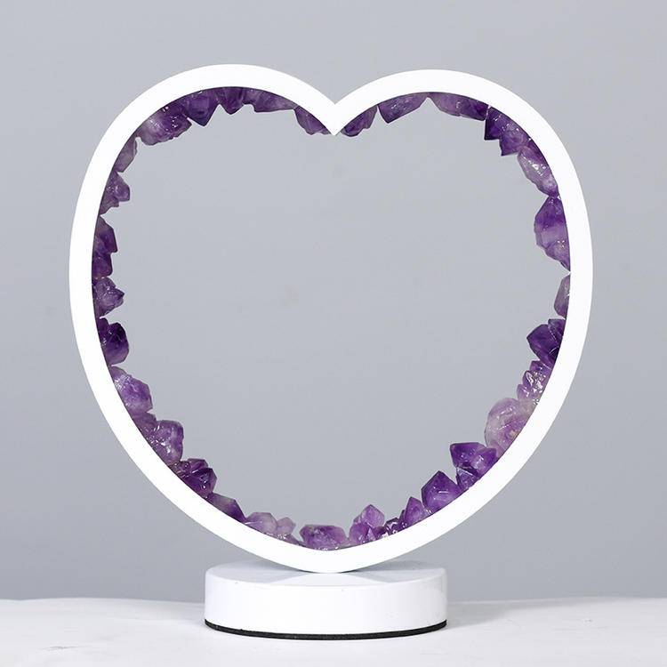 Natural Crystal Night Light - Color Changing Transparent Stone Heart Lamp & Atmosphere Gift