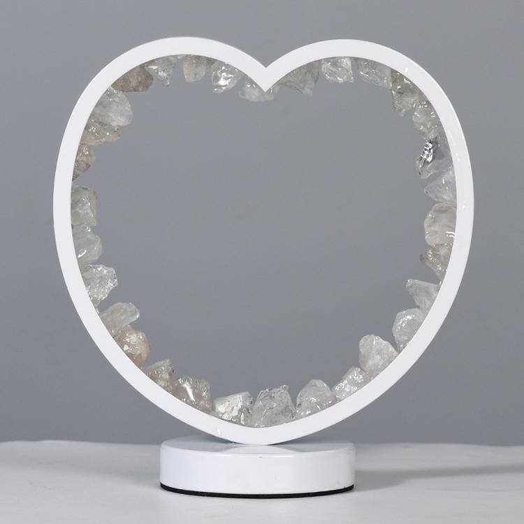 Natural Crystal Night Light - Color Changing Transparent Stone Heart Lamp & Atmosphere Gift