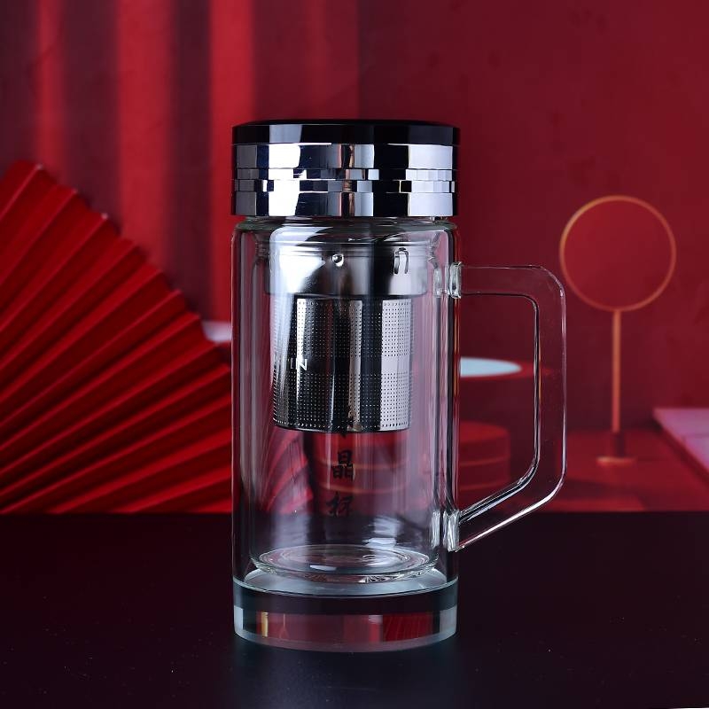 Smart Crystal Glass Cup with Thermometer - LED Temperature Display