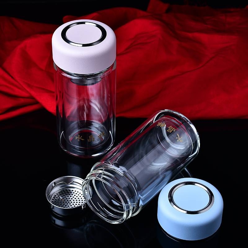 Premium Crystal Glass Cups - Double-Wall Insulated & Leak-Proof for Tea/Coffee! Modern Design
