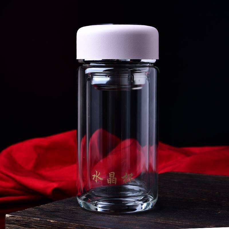 Premium Crystal Glass Cups - Double-Wall Insulated & Leak-Proof for Tea/Coffee! Modern Design