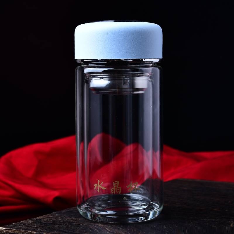 Premium Crystal Glass Cups - Double-Wall Insulated & Leak-Proof for Tea/Coffee! Modern Design