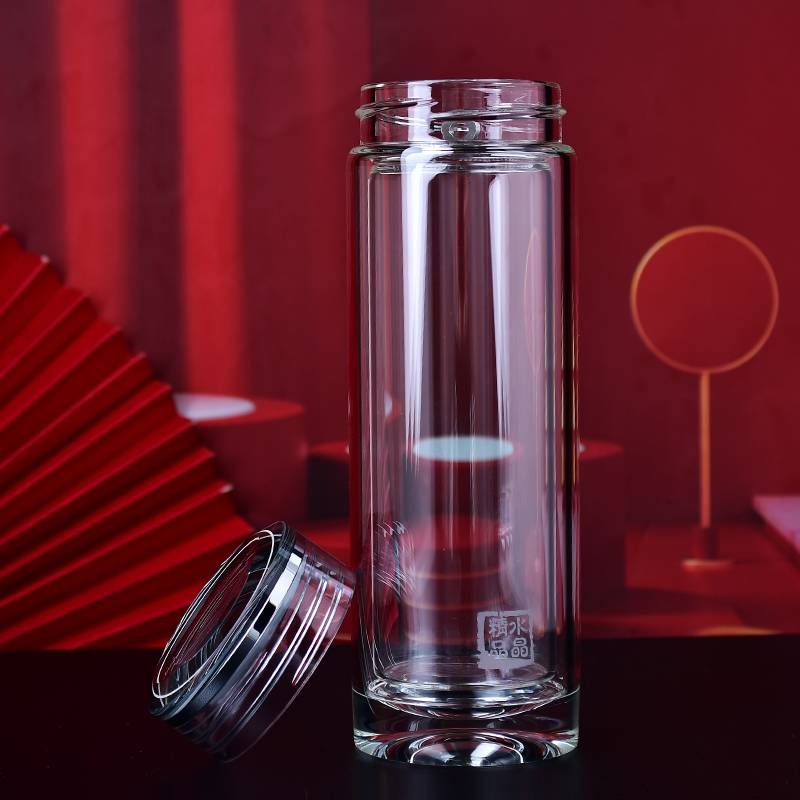 Premium Crystal Double-Wall Glass Cup - Elegant & Durable Drinkware